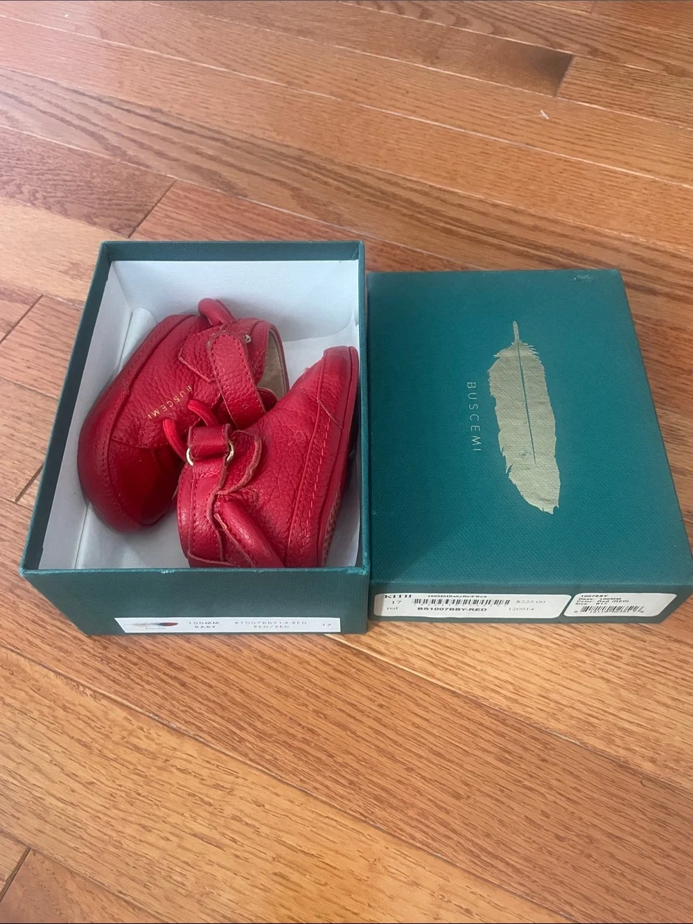 Buscemi Red Leather Baby Walker Shoes